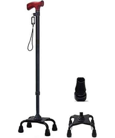 Walking Stick Walkers for Seniors Portable Old Man Crutches Four- Legged Cane Non- Slip Aluminum TelesFour Corners Non- Slip Walking Stick with Hospital rollator Walker Durable Mobil
