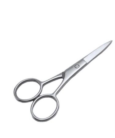 1Pc Silver Nose Hair Scissors Facial Hair Scissors Mini Scissors Stainless Steel Straight Tip Scissor Nose and Ear Hair Trimmers Men's for Eyebrows Nose Moustache Beard Precision Scissors