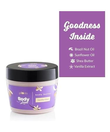 Buy P_lu_m BodyLovin Vanilla Vibes Body Butter - Intense Moisture for Dry Skin | Non-Greasy & Quick Absorbing Shea Butter Cream (200g) | Warm Vanilla Fragrance - Buy Online on GoSupps.com