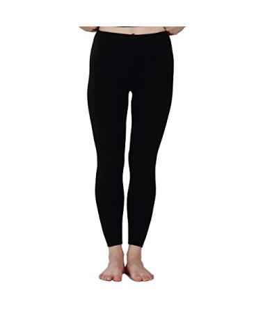 Paradise Silk Silk Cashmere Ribbed Knit Women Thermal Pants Legging X-Large Black