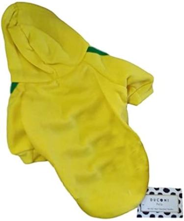 Ducomi Hood Dogs Sweatshirt - 100% Cotton Small Dog Sweater Monochrome Coat Warm Clothes for All Breeds & Sizes XS to 9XL - Yellow (S) - Buy Online on GoSupps.com