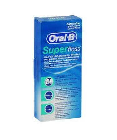 Advantage pack of 6 Oral-B dental floss SuperFloss 50 threads 50 pieces (pack of 6)