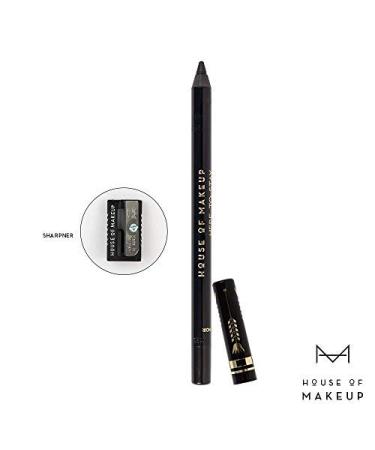 House of Makeup LONGWEAR Waterproof Black Kajal | NOIR - 24hr Intense Kajal Pencil with FREE Sharpener | Vegan & Cruelty-Free - Buy Online on GoSupps.com