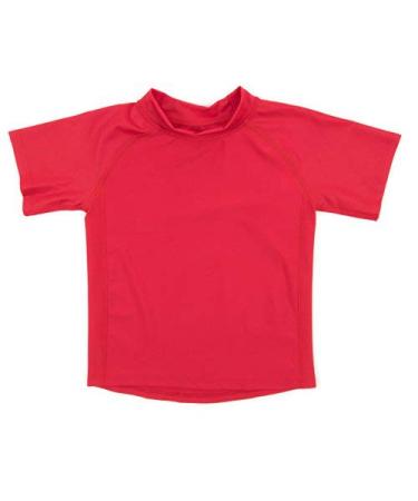 Leveret Short Sleeve Baby Boys Girls Rash Guard Sun Protected UPF + 50 Kids & Toddler Swim Shirt (12 Months-5 Toddler) 4 Years Red