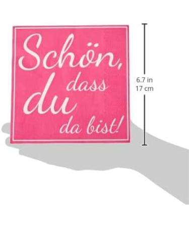 Heku 30243-126: 100 Pink 3-Ply Napkins - Nice That You Are Here 33x33cm - Perfect for Any Occasion International Shipping Available - Buy Online on GoSupps.com