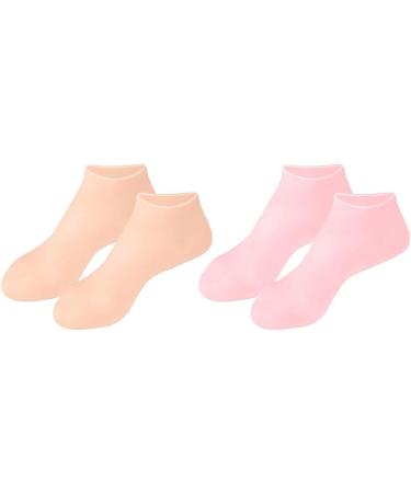 Dajidafu 2pair Silicone Exfoliating Tools for Smooth Feet Say Goodbye to Rough Skin Silica Gel Moisturizing Socks Silicone Socks colour of skin One size fits all Colour of Skin One size fits all - Buy Online on GoSupps.com