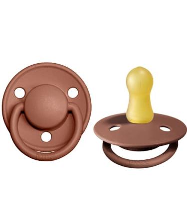BIBS Pacifiers - De Lux Collection | BPA-Free Baby Pacifier | Made in Denmark | Set of 2 Woodchuck Color Premium Soothers | Size 0-6 Months