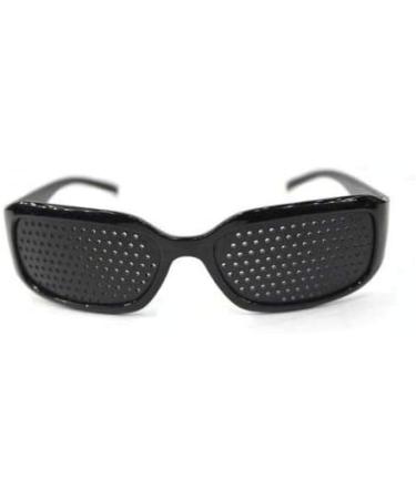 Pinhole Glasses for Eye Training | Black Mesh Glasses with Foldable Temples - Relaxation & Vision Improvement - Buy Online on GoSupps.com