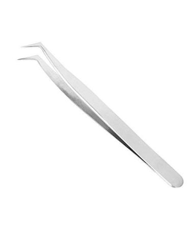 Eyelashes Grafting Tweezers Right Angle Stainless Steel Eyelashes Extension Grafting Picking Tweezers Nippers Silver Durable Anti-allergic Eye Lashes Grafting Makeup Tool