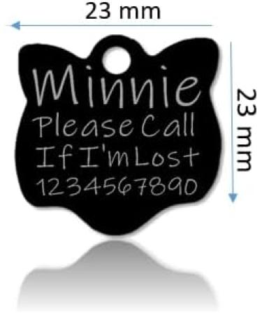 MHS Cat ID Tag Reflective Cat Collar with Bell Cat Tags for Pets Engraved ID Tag Personalised Cat Name Tags Customised Cat ID Tags (Black Tag + Orange Collar) - Buy Online on GoSupps.com
