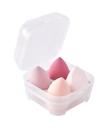 4ct Makeup Sponge Set for Liquid, Cream, and Powder Makeup - Pink Beauty Blender Sponges with Organizer - Buy Online on GoSupps.com