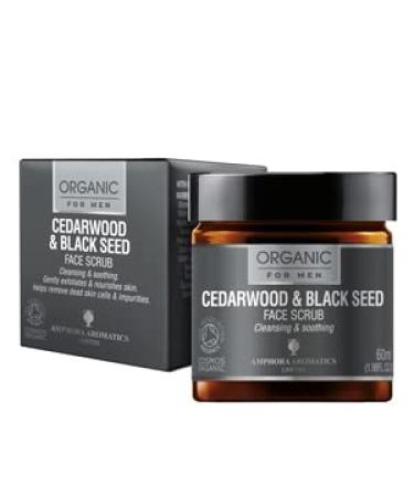 Amphora Aromatics Cedarwood & Black Seed Face Scrub For Men COSMOS Organic 60ml