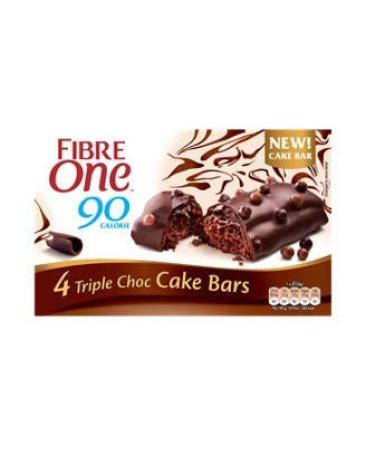 Fibre One 90 Calorie Triple Choc Cake Bars 4x24g