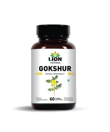 Lion Wellness Gokshur Herbal Supplement Capsules Organic and Vegan 3.5 Oz