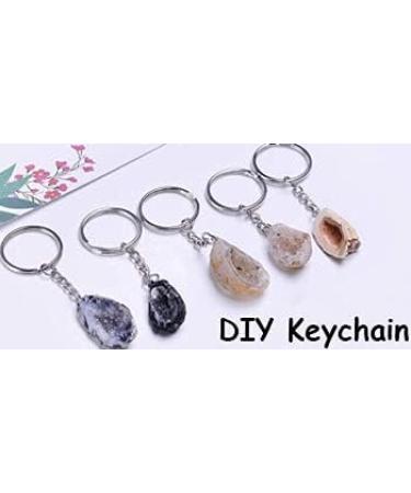Crystal Rough Be Meeting Natural Crystal Natural Geodes Small Agate Druzy Irregular Rock Crystal Cluster Pyrite Specimen Decoration DIY Key Chain (Color : Set4) - Buy Online on GoSupps.com