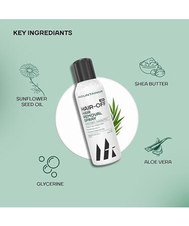 MOUNT_AINOR Hair Removal Cream Spray for Men - Painless & Natural Hair Removal for Chest Back Arms Legs & Underarms - 200ml Certified & Dermatologically Tested - Buy Online on GoSupps.com