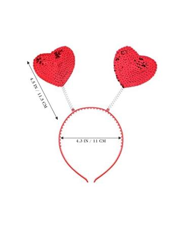 Lurrose Red Sequin Heart Headband - Festive Love-shaped Hair Boppers for Parties and Festivals - Buy Online on GoSupps.com