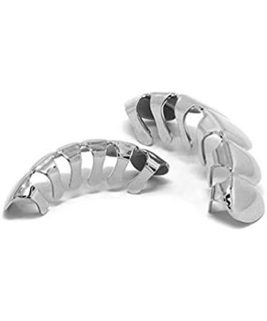 Shop-Story Hip Hop Grillz Tooth Set - Top & Bottom Universal Size - Easy Attach Silver Plastic - International Shipping Available - Buy Online on GoSupps.com