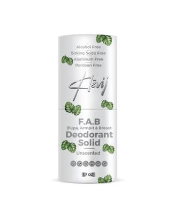 All Natural F.A.B. Deodorant - Unscented | 1.7 oz Organic Aluminum-Free Deodorant for Fupa Armpit and Breast Areas