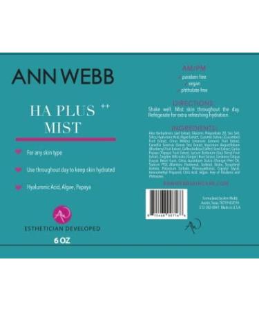 HA Plus Mist - Facial Mist, Hydrating & Nourishing Spray for calming skin, moisturizing, setting makeup, refreshes & hydrates face - Non-greasy, Soothing Skin Spritzer 16oz 16 Fl Oz (Pack of 1) - Buy Online on GoSupps.com