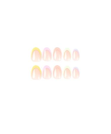 Mouyouglow Press On Nails - Almond Nude French Full Cover Art Nails | Acrylic Fake Nails with Glue | Multiple Colors B22 - Buy Online on GoSupps.com