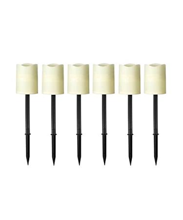 Solar Powered Candles Light Garden Courtyard Decoration Candle Light Outdoor Solar Light Christmas Halloween Holiday Home Decoration (Color : 3 pcs Yellow Light) (6 Pcs Yellow Light)