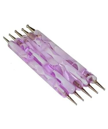 HARD-N-DISCOUNT Dotting Tool Spot Swirl Manicure Nail Art Pink - 5 different sizes and 10 possible points