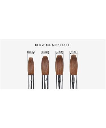 Alexnailart 4pcs Kolinsky Sable Acrylic Nail Brush Set - Red Wooden Handle, Manicure Design Pen for Acrylic Powder - Premium Quality - Buy Online on GoSupps.com