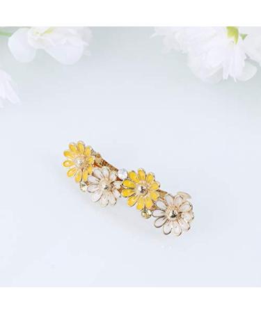 LEORX Wedding Hair Clip Yellow Crystal Daisy Barrette for Women Girls - Buy Online on GoSupps.com