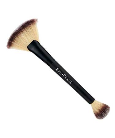 EVE PEARL Dual Brush Crease Blender Fan Highlighter Blush Contour Hypoallergenic Synthetic Easy Control And Blend Makeup Brushes (204 Fan Highlighter)