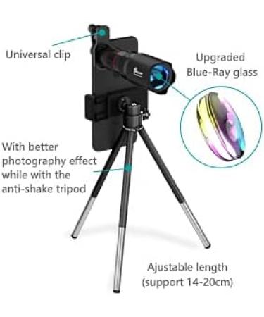 Selvim Phone Camera Lens Kit 4 in 1 - 22X Telephoto, 235 Fisheye, 0.62X Wide Angle, 25X Macro Lens - Compatible with iPhone, Samsung, Android - Buy Online on GoSupps.com