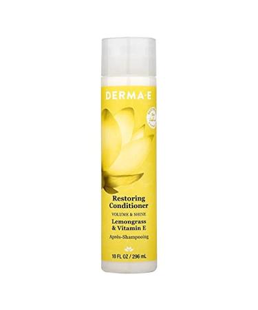 DERMA E Restoring Conditioner for Volume & Shine – Sulfate Free Volumizing Conditioner with Lemongrass & Vitamin E – Nourishing Color Care Conditioner, 10 oz