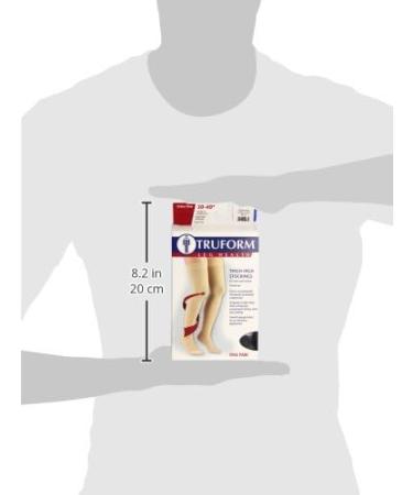 Truform 30-40 mmHg Compression Stockings for Men & Women - Thigh High Closed Toe Dot-Top Black Small (Pack of 2) - International Shipping Available - Buy Online on GoSupps.com