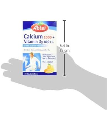 Buy Abtei Calcium 1000 + D3 Osteo Vital Chewable Tablets - 30 Count (113g) for Strong Bones | International Shipping Available - Buy Online on GoSupps.com