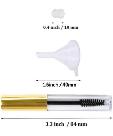 20 Pcs 4ml Transparent Reusable Empty Bottle Tube Container for Eyelash Growth Oil/Mascara - Makeup Vials with Funnels (Gold) - Buy Online on GoSupps.com