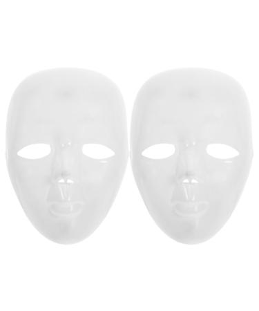 Holidyoyo white simple masks 2 pieces unpainted diy masquerade masks tinker mardi grass dance masquerade cosplay party mask costume halloween accessories