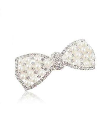 DNHCLL Pearl Bow Hairpin Set - Silver - Women's Ponytail Clip - Buy Online on GoSupps.com