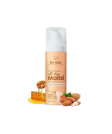 All Day Face Cream Fresh Whipped Honey Multi-Nut Fructo Omega+ Face Malai For Deep Moisturization Improved Skin Barrier & Healing Severe Dryness (30g)