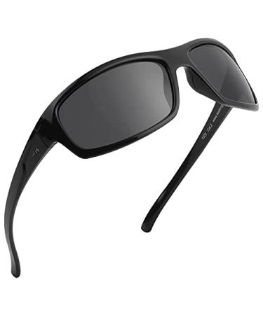 KastKing Kateel Polarized Sport Sunglasses for Men and Women, Ideal for Driving Fishing Cycling and Running,UV Protection A: Frame: Gloss Black/Lens: Smoke - Buy Online on GoSupps.com