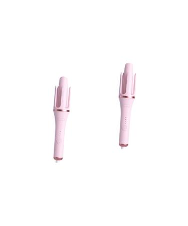 FOMIYES 2pcs Fully Automatic Hair Curling Iron Tool Hair Curlers Hair Rollers Curling Wand Electric Pink Abs 32.50X5.50X5.50CMx2pcs Pinkx2pcs