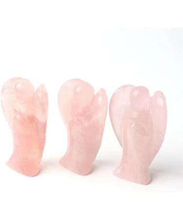 Natural Crystal Craft Hand Carved Crystal Angel Wings Rose Quartz Angel 2 inches Room Decoration Stone Mineral Specimen - Buy Online on GoSupps.com