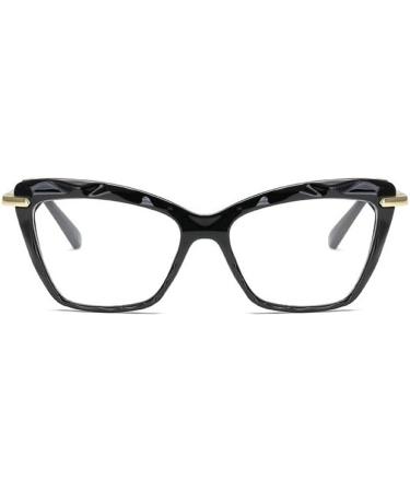 Stylish Cat Eye Anti-Blue Light Glasses for Computer Use - Qinzhenz Fashion Flat Light Mirror (+150 Black) - Buy Online on GoSupps.com
