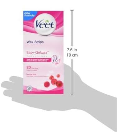 Veet Wax Strips for Legs & Body - 20s Pack for Normal Skin - Buy Online on GoSupps.com