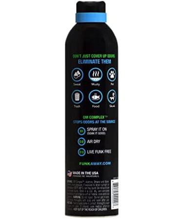 FunkAway Odor Eliminator Spray - 13.5 oz - Ideal for Clothes, Shoes, and Gear - Black - Buy Online on GoSupps.com
