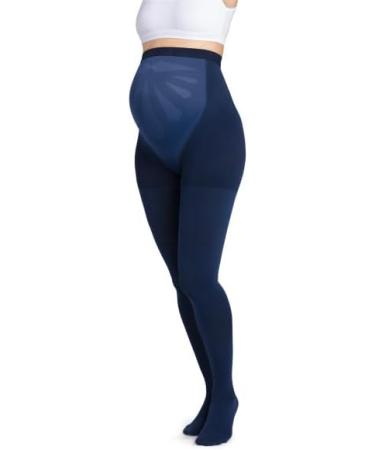 JOBST Maternity Opaque Compression Pantyhose - 20-30 mmHg Support for Swollen Legs - Closed Toe - Medium Navy - Buy Online on GoSupps.com
