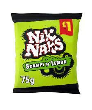 Nik Naks Flavour Corn Snack 1 20 x 75g (Scampi & Lemon)