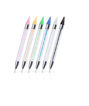 5pcs Double Head Crystal Nail Tip Pens - Yellow Nail Point Drill Chalk | International Shipping - Buy Online on GoSupps.com
