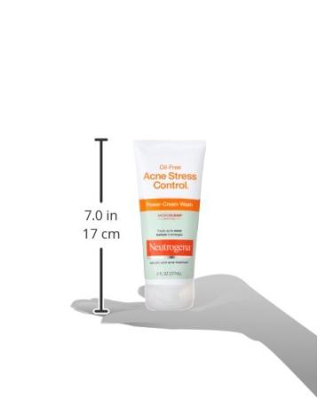 Neutrogena Oil-Free Acne Stress Control Power-Cream Face Wash | Daily Acne Treatment Cleanser with 2% Salicylic Acid | Soothing Formula for Acne-Prone Skin | 6 fl. oz - Buy Online on GoSupps.com