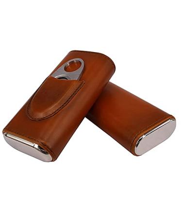 Koterry Three Finger Cigar Box Two End Hardware Belt Cigar Scissors Cigar Leather Case Portable Cigar Box B - Buy Online on GoSupps.com