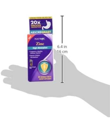 Natrol High Absorption Zinc - Natural Pineapple Flavor, 60 Tablets | Immune Support & Wellness - Buy Online on GoSupps.com